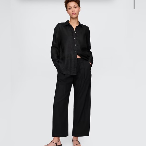 Viral Gap Mid Rise Linen-Blend Easy Barrel Pants NWOT - Picture 1 of 1
